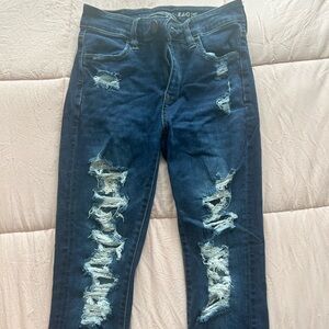 Size 0 short American Eagle ripped skinny jeans. American Eagle jeans